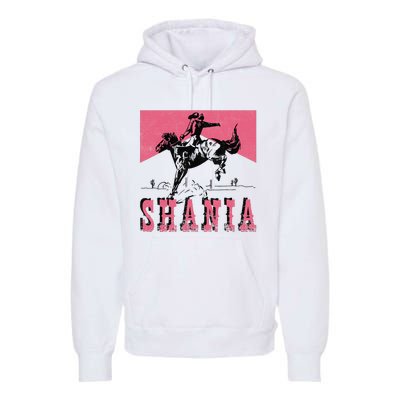 Vintage Western Shania Rodeo Inspired Punchy Cowboy Hat Premium Hoodie