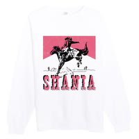 Vintage Western Shania Rodeo Inspired Punchy Cowboy Hat Premium Crewneck Sweatshirt