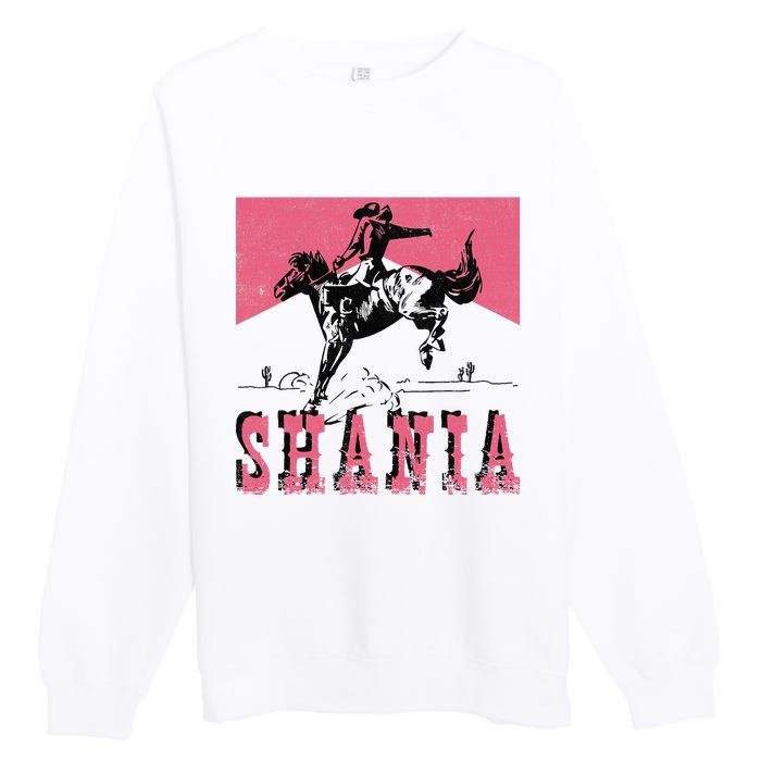 Vintage Western Shania Rodeo Inspired Punchy Cowboy Hat Premium Crewneck Sweatshirt