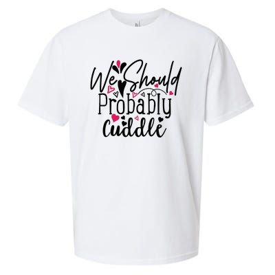 Valentine We Should Probably Cuddle Sueded Cloud Jersey T-Shirt