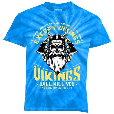 Vikings Will Sing Songs About It Norse Viking Mythology Kids Tie-Dye T-Shirt