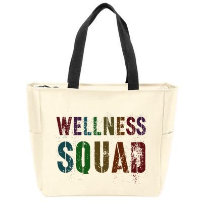 Vintage Wellness Squad Health Yoga Rocks Life Trainer Gym Zip Tote Bag