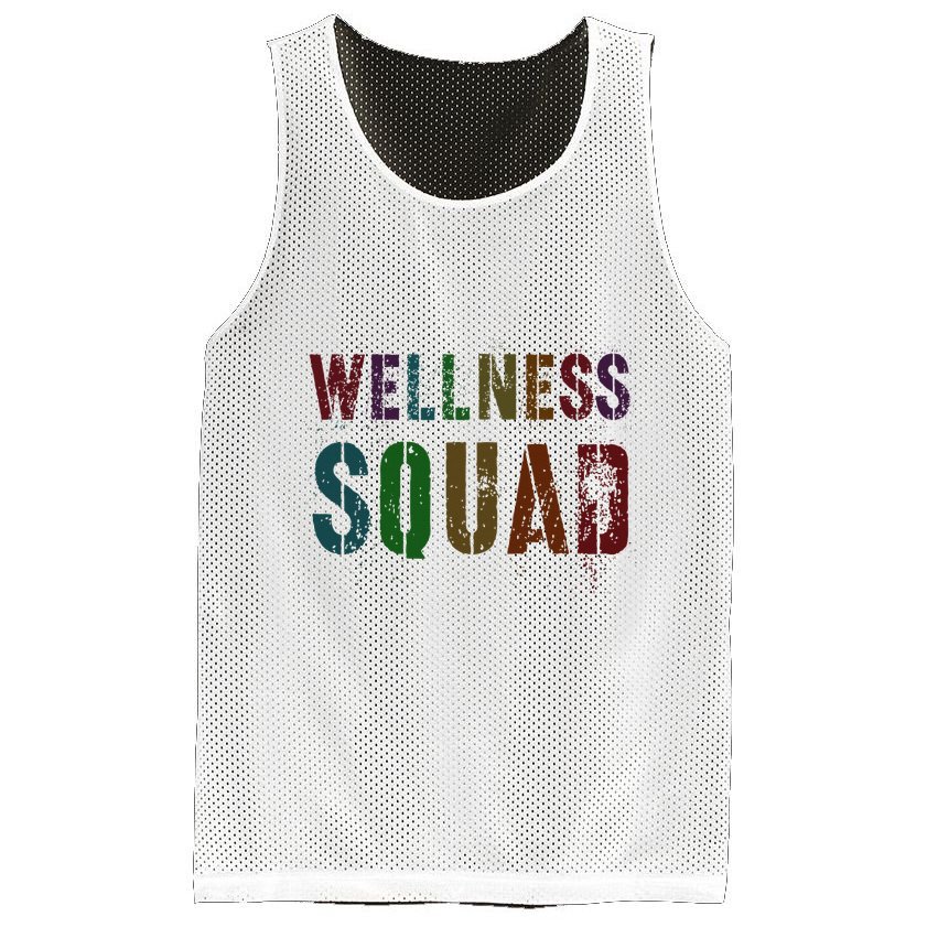 Vintage Wellness Squad Health Yoga Rocks Life Trainer Gym Mesh Reversible Basketball Jersey Tank