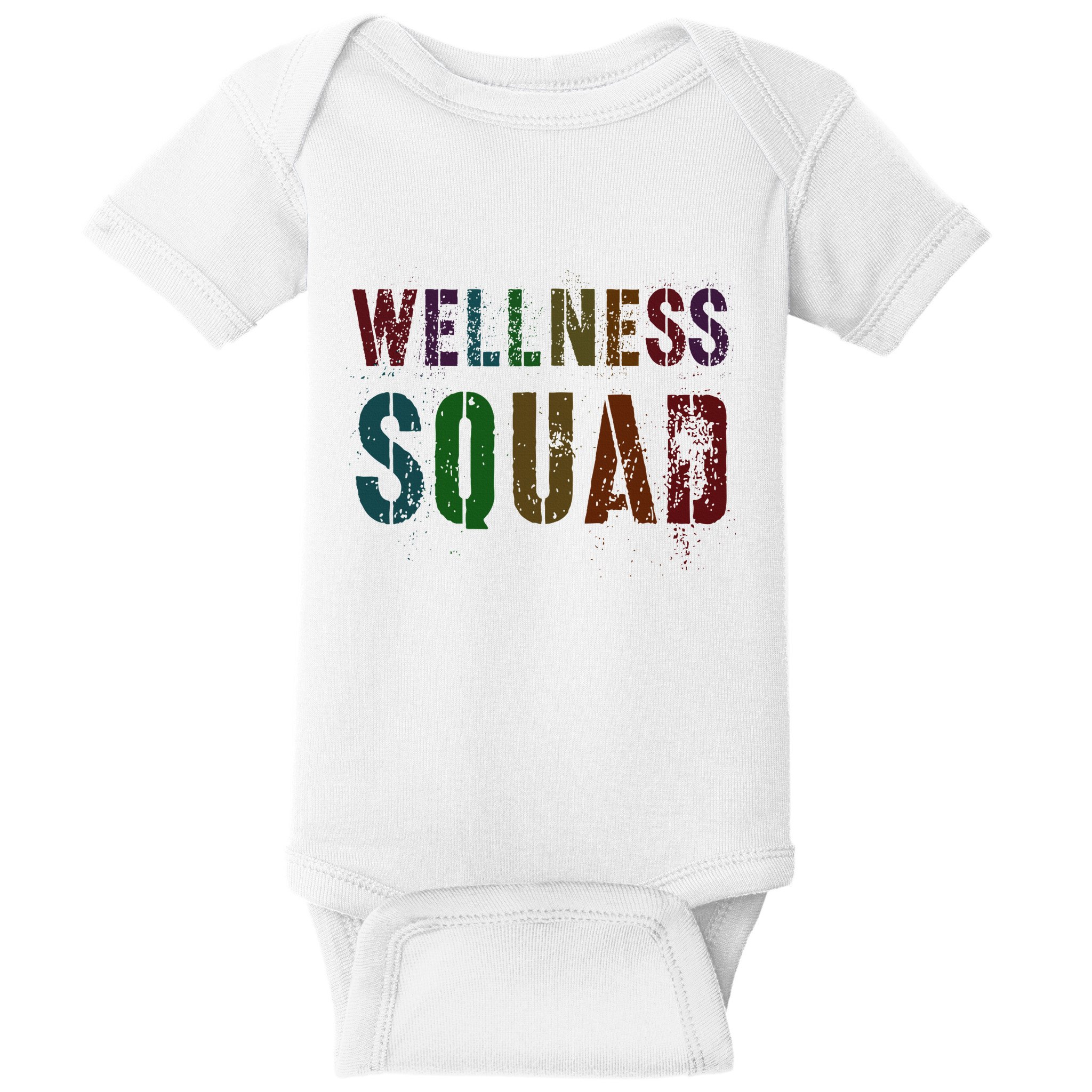 Vintage Wellness Squad Health Yoga Rocks Life Trainer Gym Baby Bodysuit
