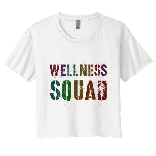 Vintage Wellness Squad Health Yoga Rocks Life Trainer Gym Women's Crop Top Tee