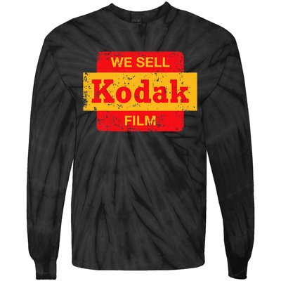 Vintage We Sell Kodak Film Retail Sign Tie-Dye Long Sleeve Shirt