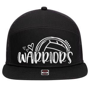 Volleyball Warriors School Sports Fan Team Spirit 7 Panel Mesh Trucker Snapback Hat