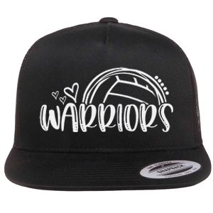 Volleyball Warriors School Sports Fan Team Spirit Flat Bill Trucker Hat