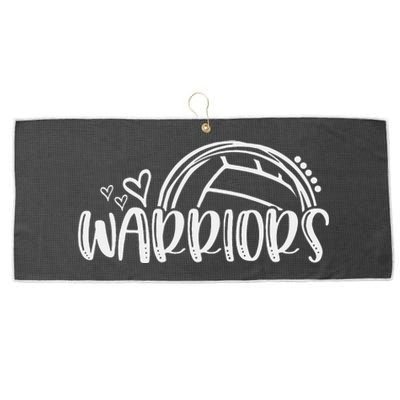 Volleyball Warriors School Sports Fan Team Spirit Large Microfiber Waffle Golf Towel