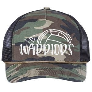 Volleyball Warriors School Sports Fan Team Spirit Retro Rope Trucker Hat Cap