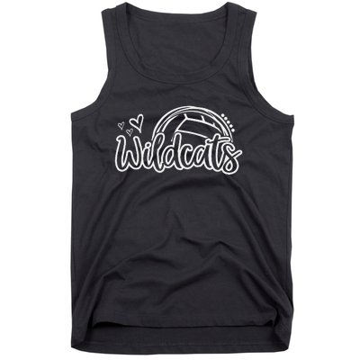 Volleyball Wildcats School Sports Fan Team Spirit Tank Top