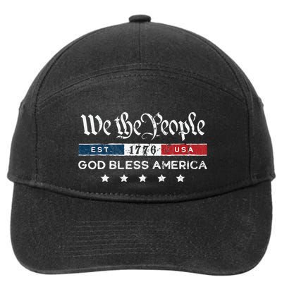Vintage We The People Usa God Bless America 7-Panel Snapback Hat