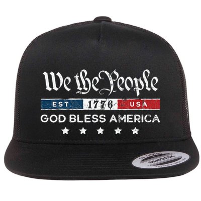 Vintage We The People Usa God Bless America Flatbill Hat