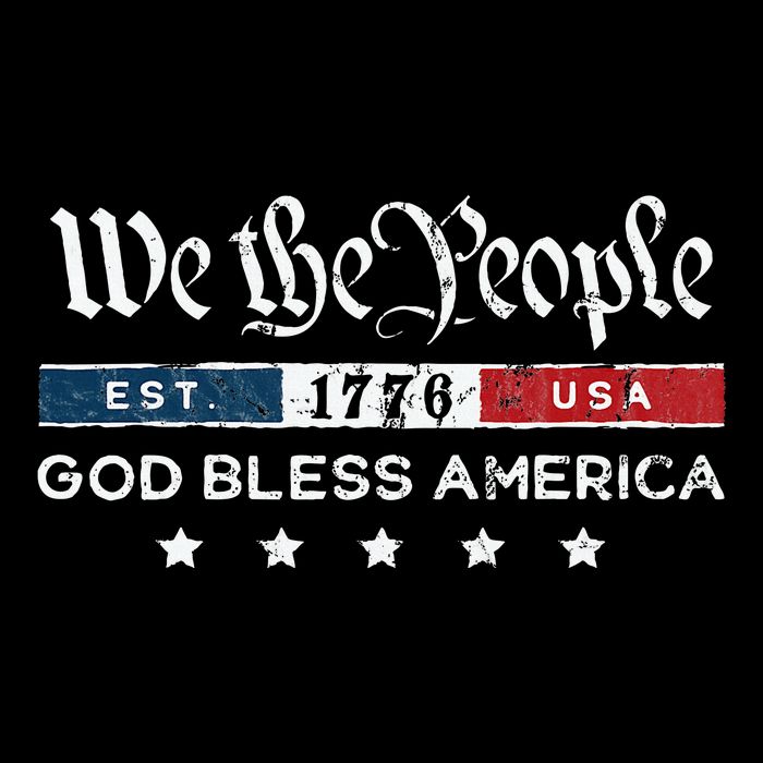 Vintage We The People Usa God Bless America Poster