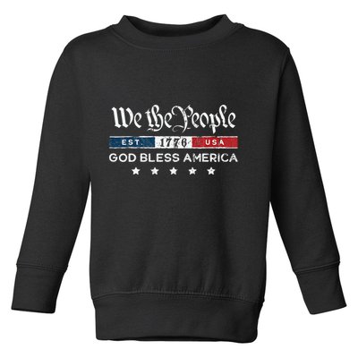 Vintage We The People Usa God Bless America Toddler Sweatshirt