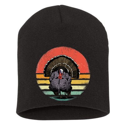 Vintage Wild Turkey Bird Thanksgiving Turkey Hunting Short Acrylic Beanie
