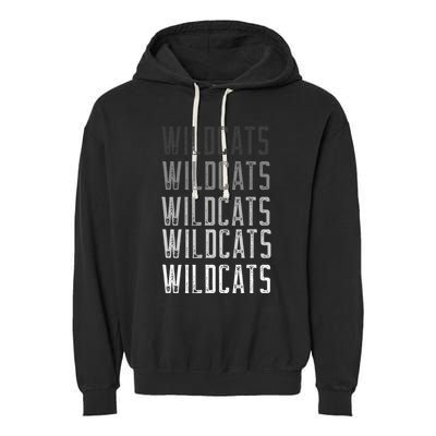 Vintage Wildcats Text Design In Multi Colors Wildcats Garment-Dyed Fleece Hoodie
