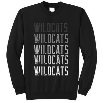 Vintage Wildcats Text Design In Multi Colors Wildcats Sweatshirt