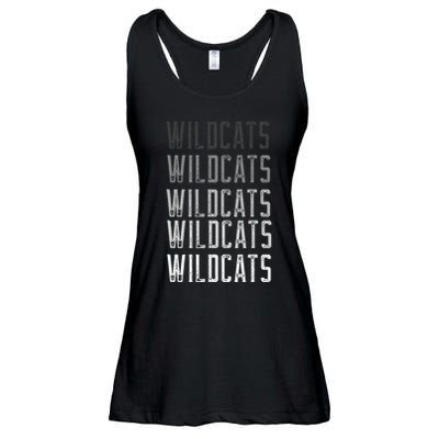Vintage Wildcats Text Design In Multi Colors Wildcats Ladies Essential Flowy Tank
