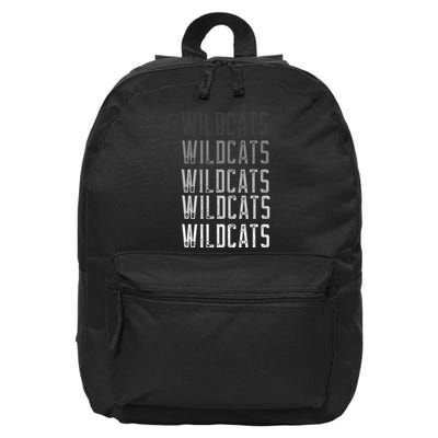 Vintage Wildcats Text Design In Multi Colors Wildcats 16 in Basic Backpack