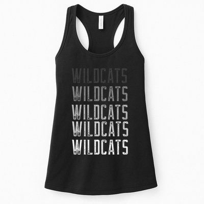 Vintage Wildcats Text Design In Multi Colors Wildcats Womens Tank Top