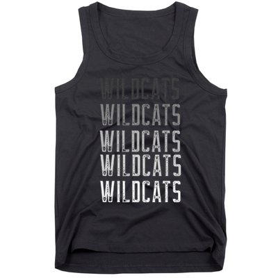 Vintage Wildcats Text Design In Multi Colors Wildcats Tank Top