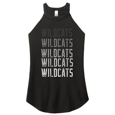 Vintage Wildcats Text Design In Multi Colors Wildcats Women's Perfect Tri Rocker Tank