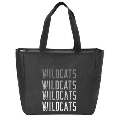Vintage Wildcats Text Design In Multi Colors Wildcats Zip Tote Bag