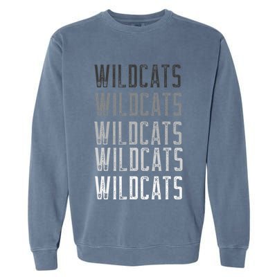 Vintage Wildcats Text Design In Multi Colors Wildcats Garment-Dyed Sweatshirt