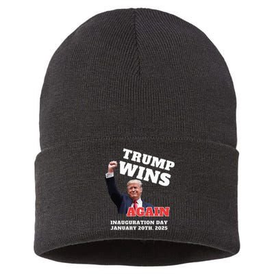 Victory Won Trump Inauguration Wins Again Keepsake Vance Sustainable Knit Beanie