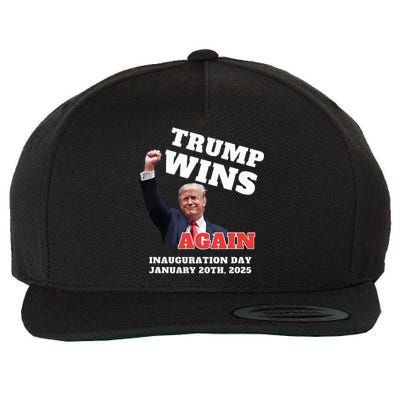 Victory Won Trump Inauguration Wins Again Keepsake Vance Wool Snapback Cap