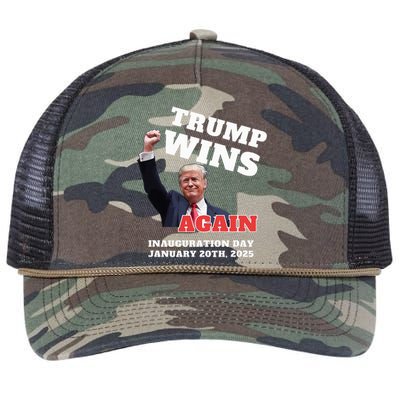 Victory Won Trump Inauguration Wins Again Keepsake Vance Retro Rope Trucker Hat Cap