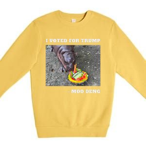 Victory Won Trump I Voted Moo Deng Prediction Garbage Legend Premium Crewneck Sweatshirt