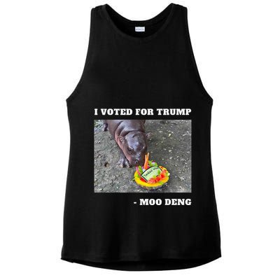 Victory Won Trump I Voted Moo Deng Prediction Garbage Legend Ladies PosiCharge Tri-Blend Wicking Tank