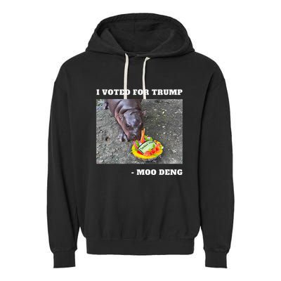 Victory Won Trump I Voted Moo Deng Prediction Garbage Legend Garment-Dyed Fleece Hoodie