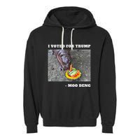 Victory Won Trump I Voted Moo Deng Prediction Garbage Legend Garment-Dyed Fleece Hoodie