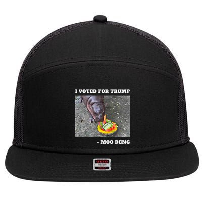 Victory Won Trump I Voted Moo Deng Prediction Garbage Legend 7 Panel Mesh Trucker Snapback Hat