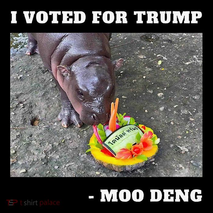 Victory Won Trump I Voted Moo Deng Prediction Garbage Legend Tall T-Shirt