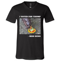 Victory Won Trump I Voted Moo Deng Prediction Garbage Legend V-Neck T-Shirt