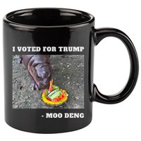 Victory Won Trump I Voted Moo Deng Prediction Garbage Legend 11oz C Handle Ceramic Mug