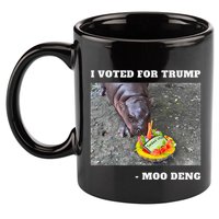 Victory Won Trump I Voted Moo Deng Prediction Garbage Legend 11oz C Handle Ceramic Mug