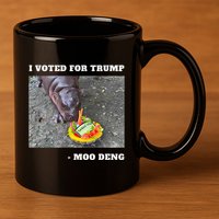 Victory Won Trump I Voted Moo Deng Prediction Garbage Legend 11oz C Handle Ceramic Mug