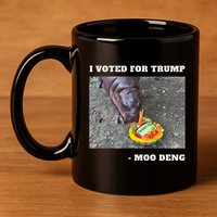 Victory Won Trump I Voted Moo Deng Prediction Garbage Legend 11oz C Handle Ceramic Mug