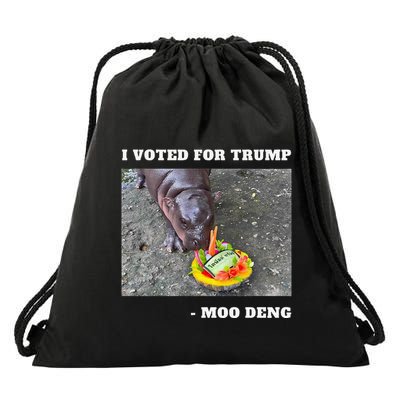 Victory Won Trump I Voted Moo Deng Prediction Garbage Legend Drawstring Bag