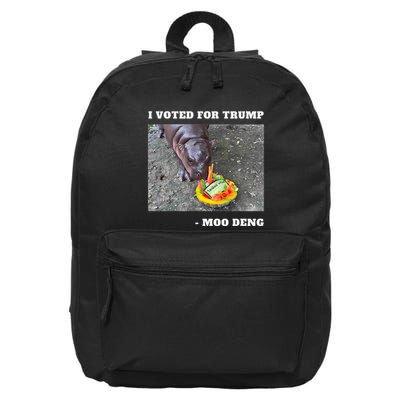Victory Won Trump I Voted Moo Deng Prediction Garbage Legend 16 in Basic Backpack