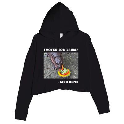 Victory Won Trump I Voted Moo Deng Prediction Garbage Legend Crop Fleece Hoodie