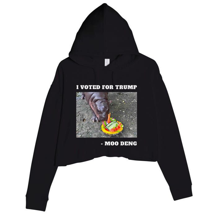 Victory Won Trump I Voted Moo Deng Prediction Garbage Legend Crop Fleece Hoodie