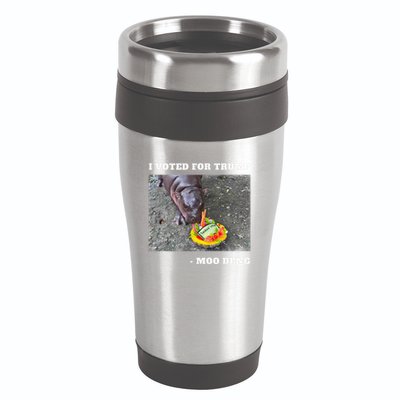 Victory Won Trump I Voted Moo Deng Prediction Garbage Legend 16oz Travel Tumbler
