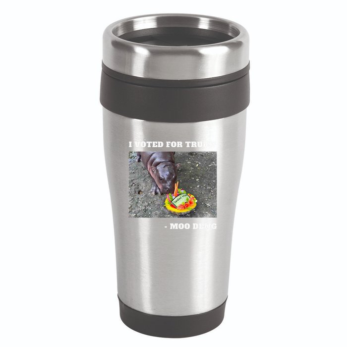 Victory Won Trump I Voted Moo Deng Prediction Garbage Legend 16oz Travel Tumbler