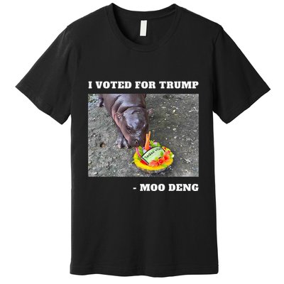 Victory Won Trump I Voted Moo Deng Prediction Garbage Legend Premium T-Shirt